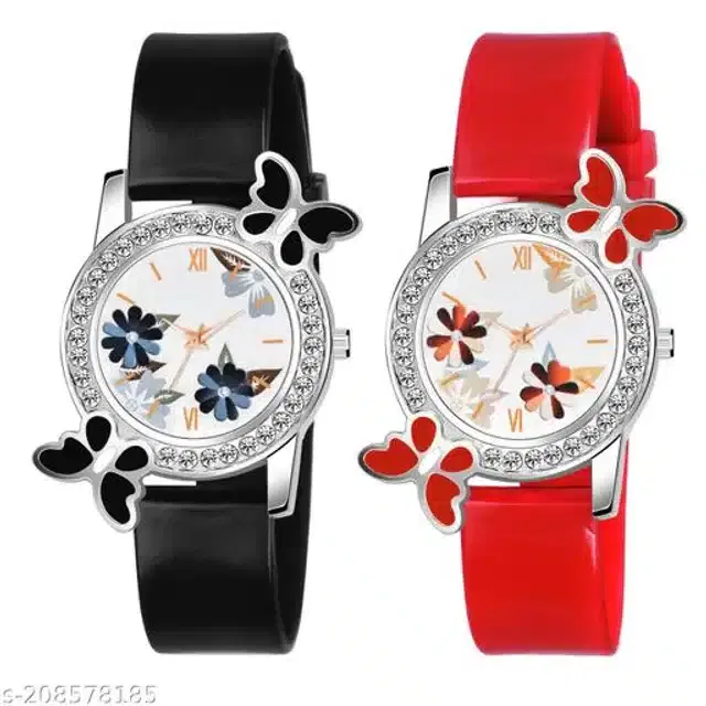 Analog Watch for Women, Pack of 2 (Multicolor)