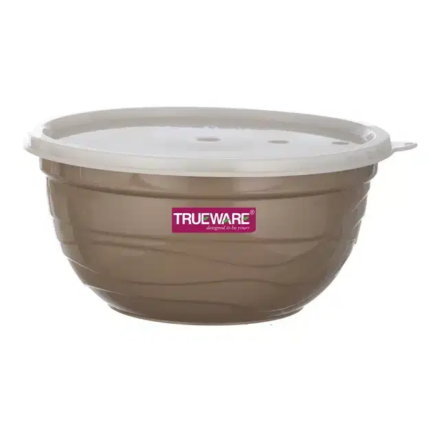 Stainless Steel Serving & Mixing Microwave Safe Bowls, Brown, 1000 ml