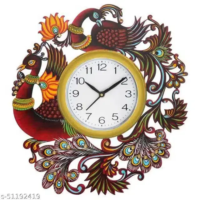 Wooden Wall Clock, Multicolor