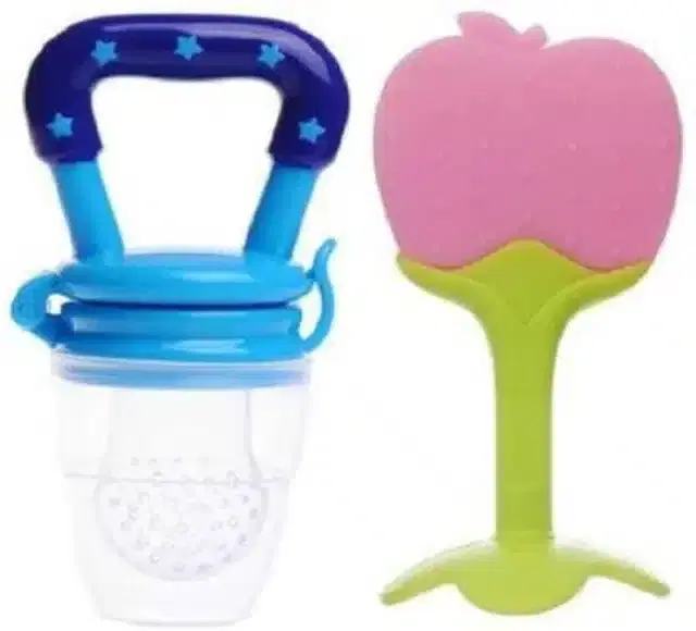 Silicone Fruit Feeder with Teether for Kids, Multicolor, Set of 2