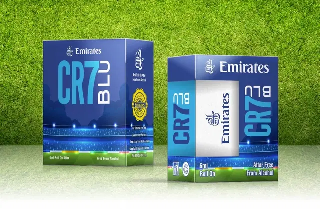 Emirates CR7 Blue Alcohol Free Roll On Ittar for Men & Women, 6 ml