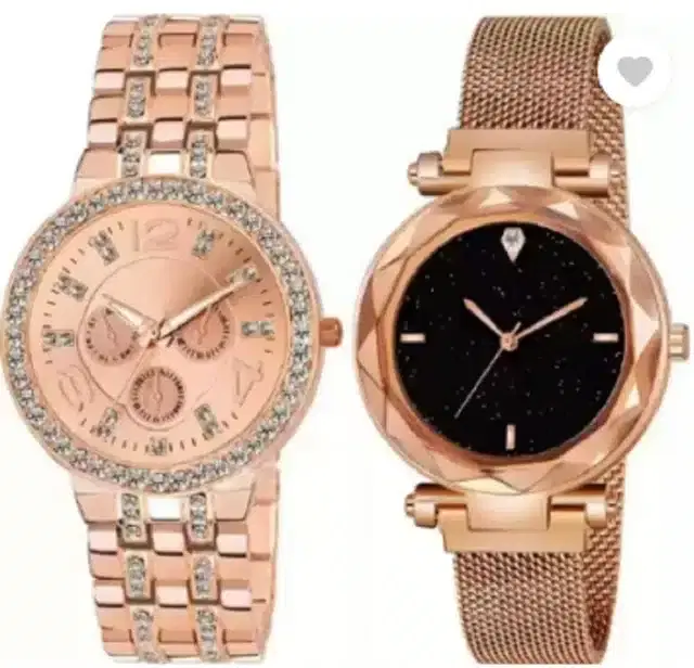 Analog Watch for Women, Pack of 2 (Multicolor)