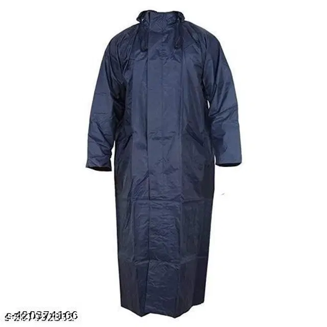 Polyester Rain Coat for Men, Navy Blue, S