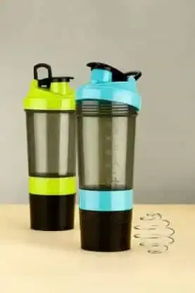 Shopeleven Portable BPA free Durable Plastic Shaker for Gym Bottle, Pack of 2