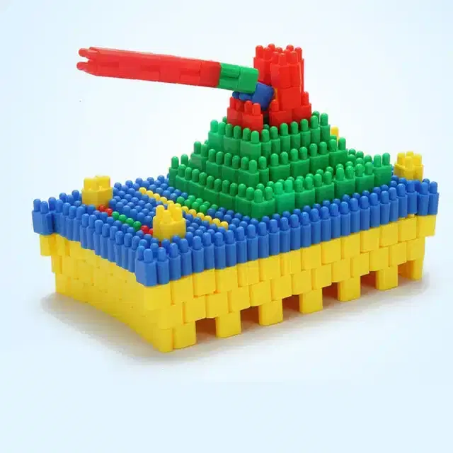 Plastic Educational Bullet 200 Pcs Building Blocks Toy Set for Kids, Multicolor