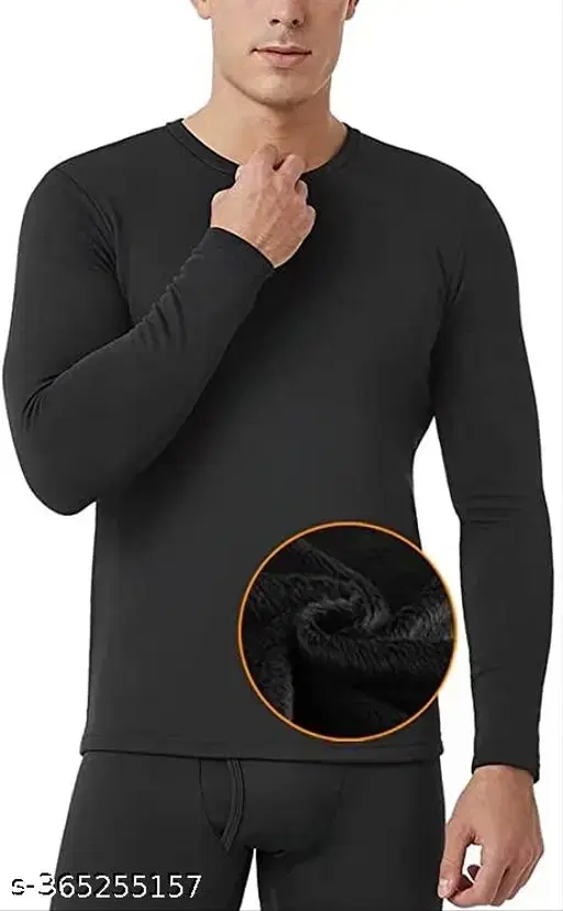Cotton blend thermals for men, Brown (M)