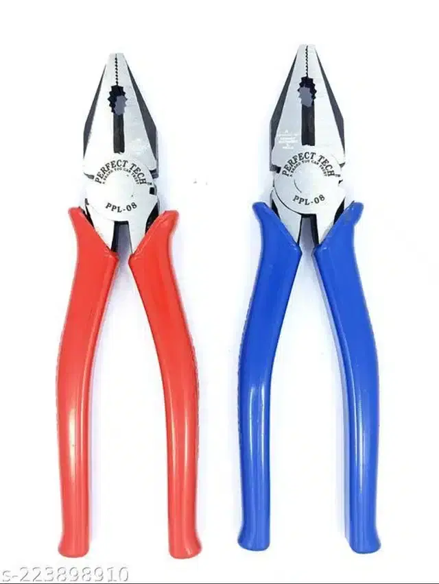 Combination Cutting Plier, Red & Blue