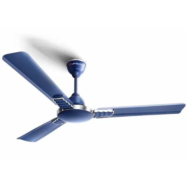 Longway Wave P1 1200 mm 3 Blade Ceiling Fan, Ultra High Speed | Silver Blue | Pack of 1