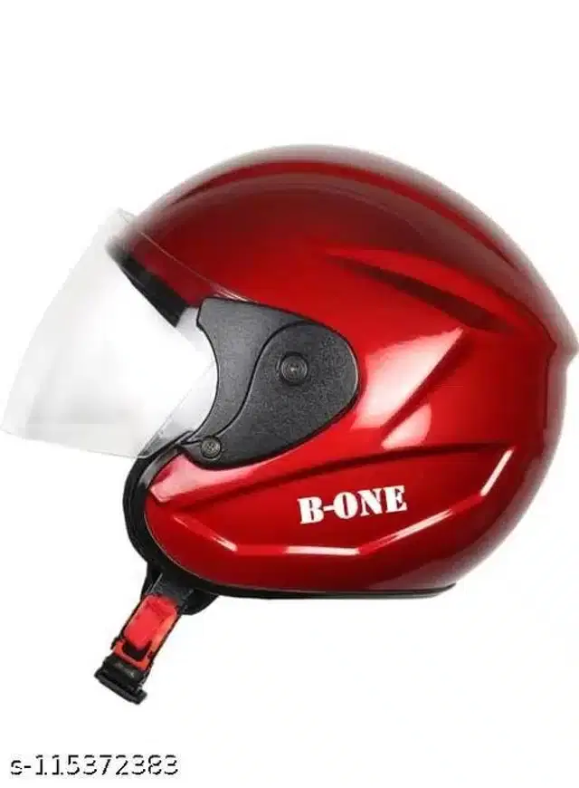 Open Face Helmet For Men, Red