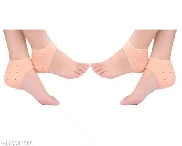 Moisturizing Silicon Gel Heel Support, Beige, Set of 2