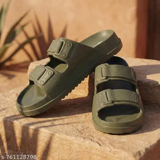 Aqualite EVA Sliders for Men (Olive, 6)