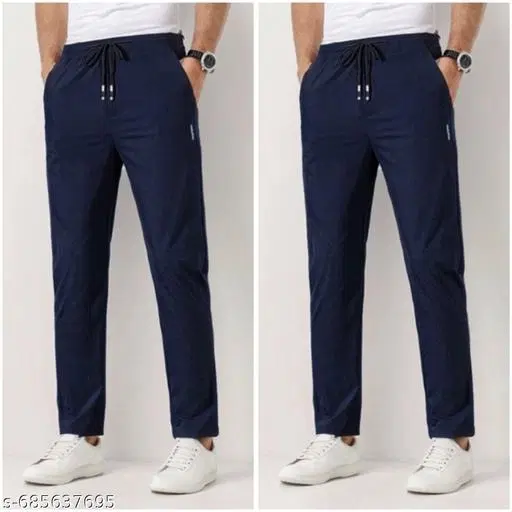 Cotton Pants for Men, Black, Pack of 2 (28)
