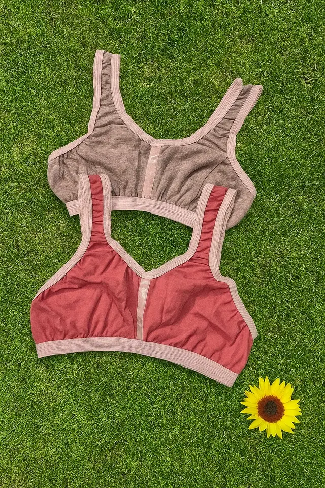 Hosiery Solid Non-Padded Bras for Women, Pack  of 2, Multicolor (36 B)