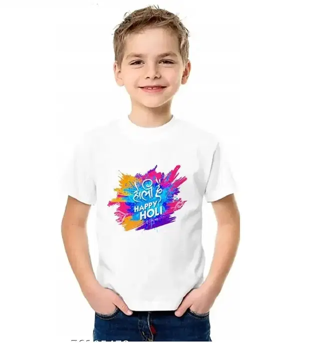 MANGAL BHAVAN HOLI T-SHIRT 8-9 YEAR PP, Pack of 1