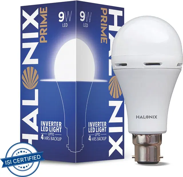 Halonix 9W B22 Inverter Bulb, White [4 Hours Backup]