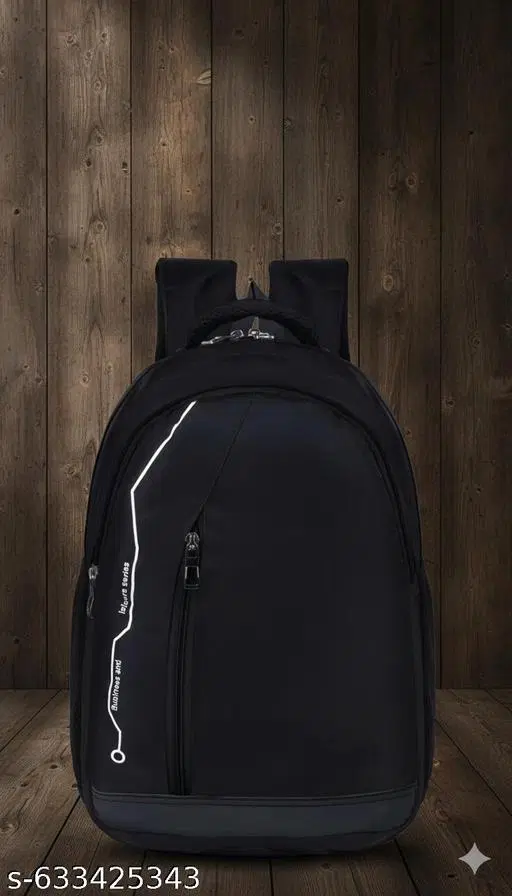 Polyester Backpack for Men & Women, Black