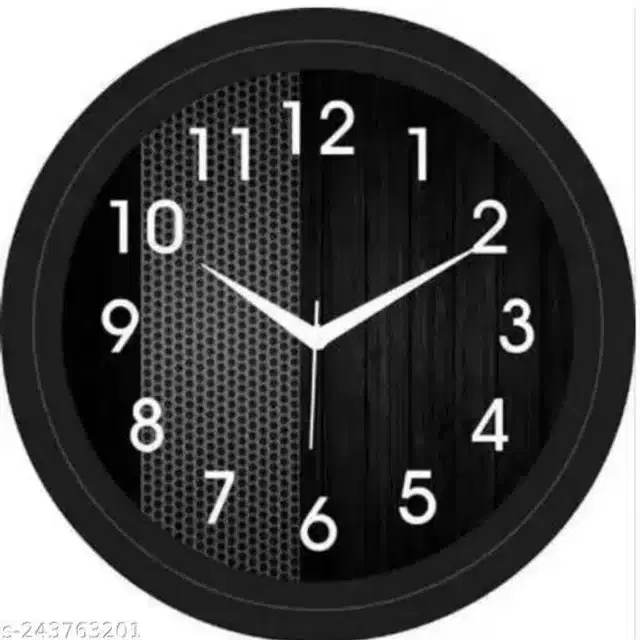 Plastic Analog Clock, Black