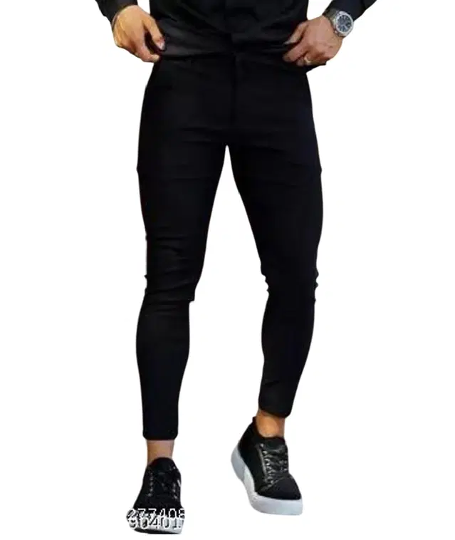 Denim Slim Fit Jeans for Men (Black, 28)