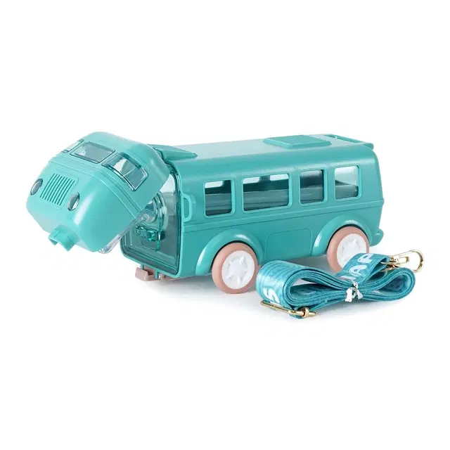 Plastic Bus Shape Sipper Bottle for Kids, Multicolor (1000 ml)