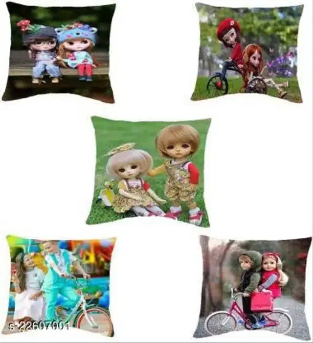 Cushion Cover for Home, Multicolor, 16x16 inches, Pack of 5