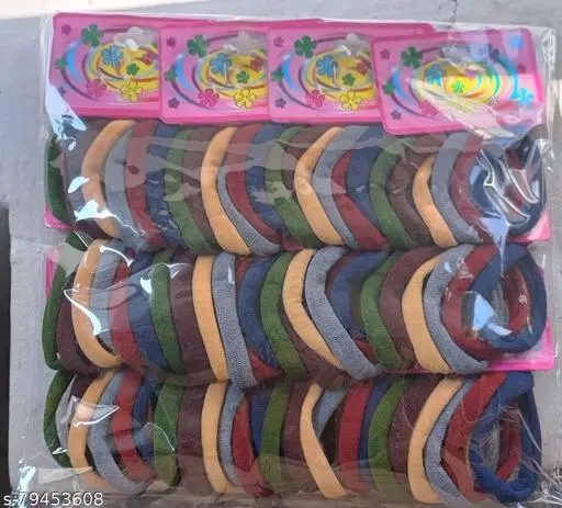 Nylon Hair Rubber Bands for Women, Pack of 72 (Multicolor, 72)