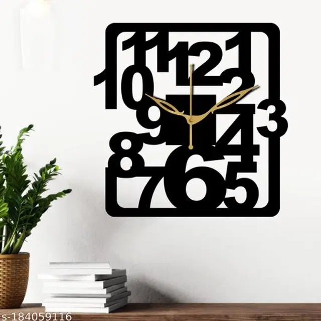 Wooden Wall Clock, Black