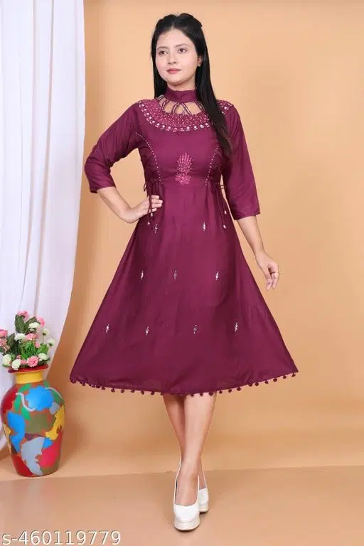 Stylish Neck One Piece for Women (Purple, XS)