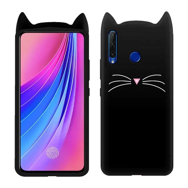 Silicone Mobile Back Cover for Honor 20i (Black)