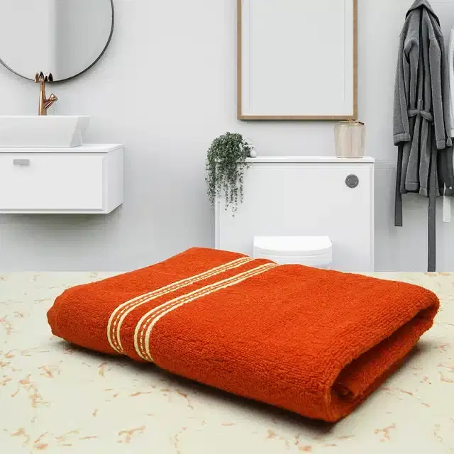 Soft Fabric Bath Towel, Orange, 27"x54"