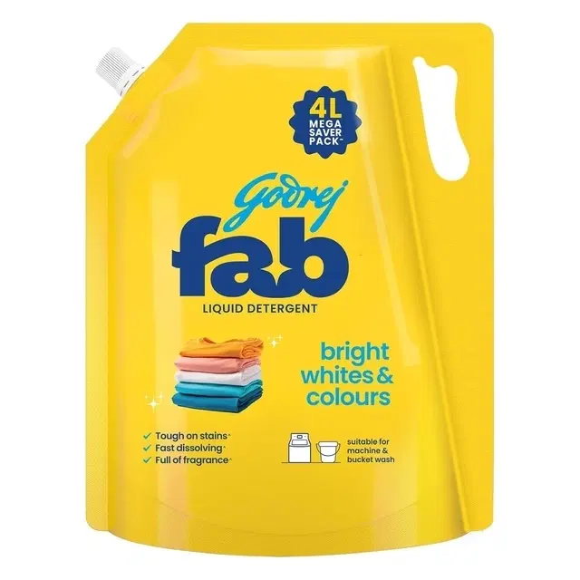 Godrej Fab Liquid Detergent 4 L (Pouch)