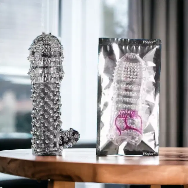 A R Silicone Crystal Dotted Condom for Men, Transparent