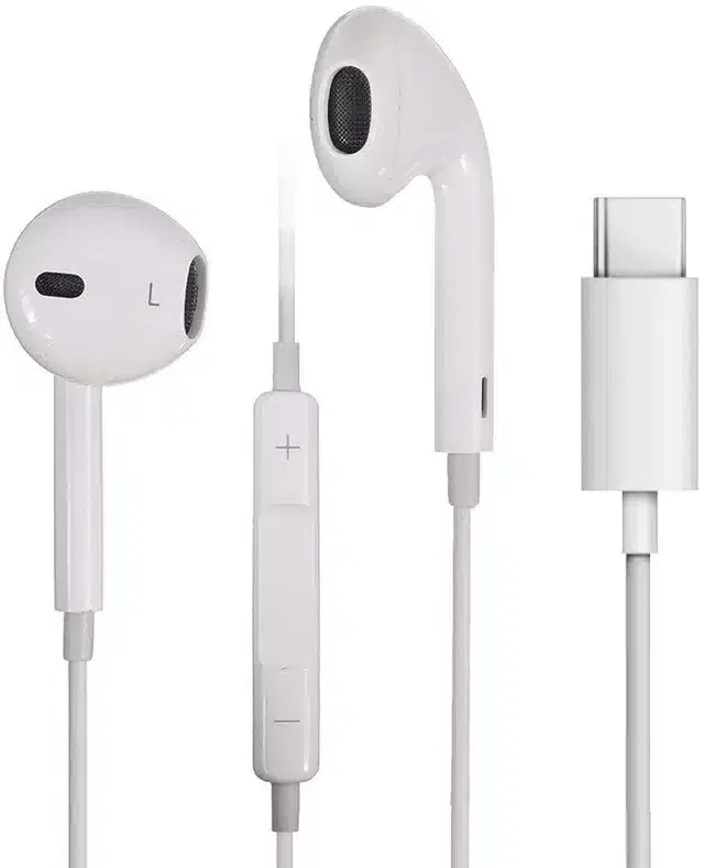 In-Ear Type C Wired Earphone with Mic, White