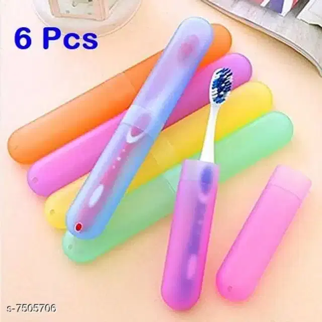 Plastic Toothbrush Cases, Multicoor. Pack of 6