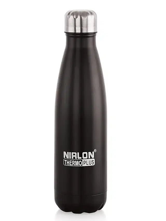 Stainless Steel Double Wall Vacuum Insulated Water Bottle, Black, 500 ml