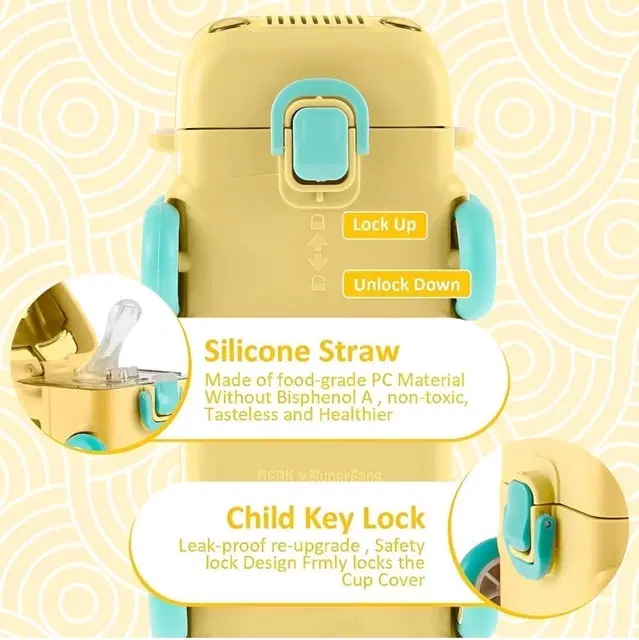 Plastic Bus Shape Sipper Bottle for Kids, Multicolor (1000 ml)