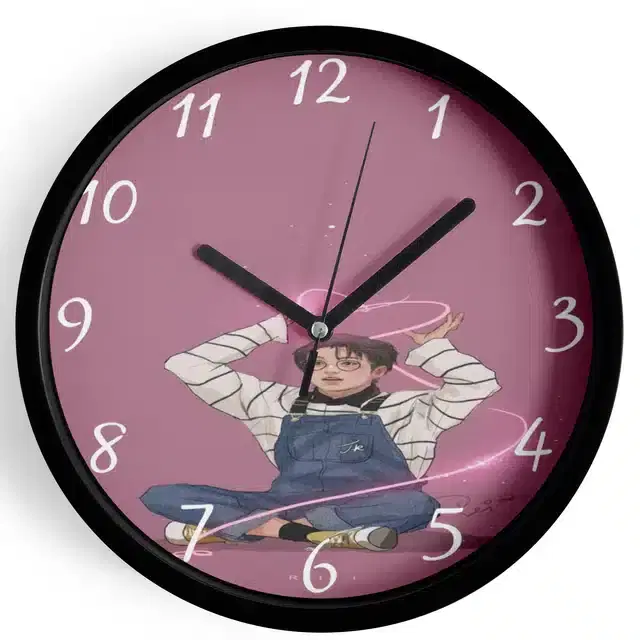 HD Printed Plastic Wall Clock, Multicolor, 10x10 Inches