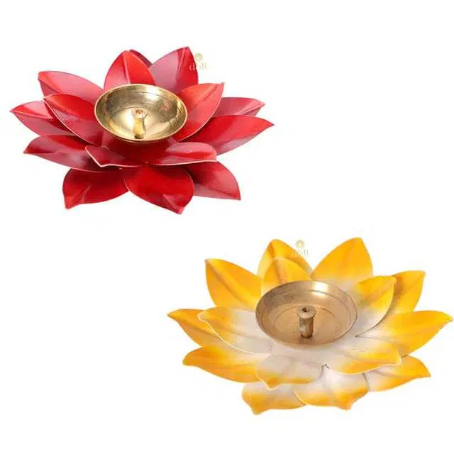 Akhand Diya Tealight Holders For Diwali Home Decoration, Green, 5 X 5 X 5 Inches, Pack Of 2, Du-026