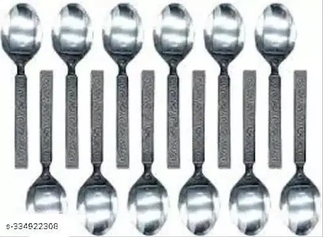 Stainless Steel Spoons, Silver, Pack of 12