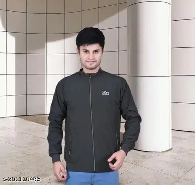 Polyester Jacket for Men (Black, M)