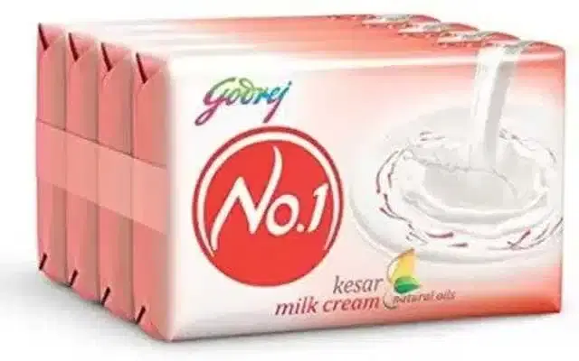 Godrej No.1 Kesar Milk Cream Soap 50 g (Pack of 4)