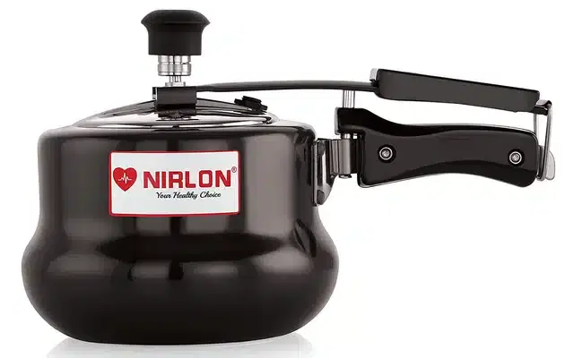 Nirlon Hard Anodised Aluminium Inner Lid Pressure Cooker, Black, 2 L