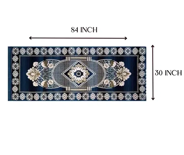 Alaqsa Abstract Classy Bed runner (24x72inch) Blue Pack of 1