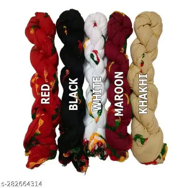 Dupatta for Women, Pack of 5 (Multicolor, 2 m)