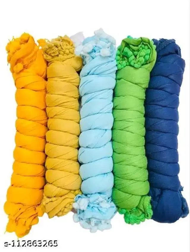 Dupatta for Women, Pack of 5 (Multicolor, 2 m)