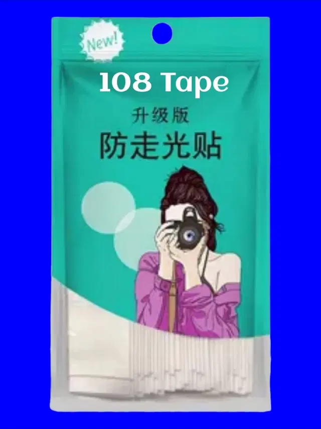 Acrylic Film Clothing 108 Double Sided Tape Strips, Transparent, Set of 1