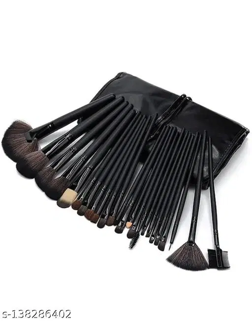 Set of 24 black soft makeup brush
