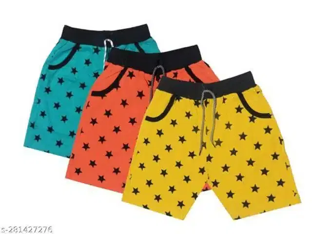 Shorts for Boys, Pack of 3 (Multicolor, 6-7 Years)