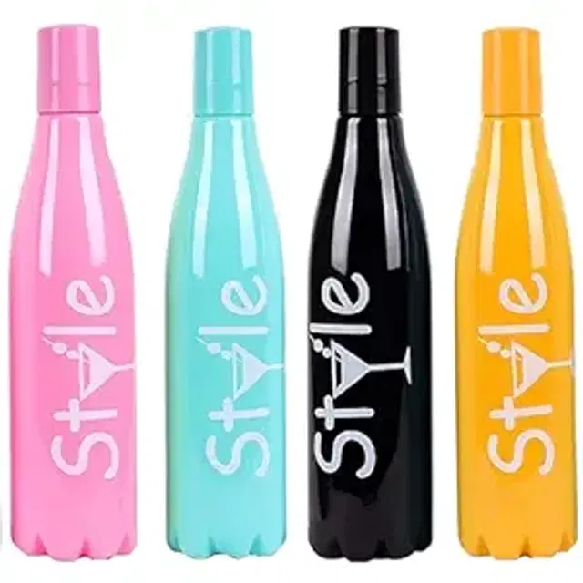 Plastic Water Bottles, Multicolor, 1000 ml, Pack of 4