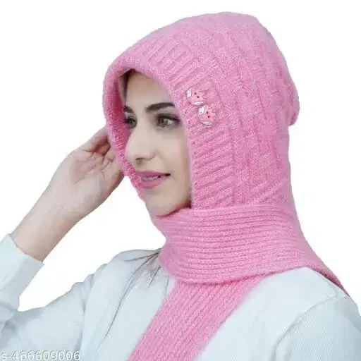Cap for Women (Pink, Free Size)
