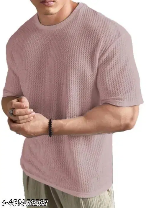 Cotton Blend T-shirt for Men, Beige (M)